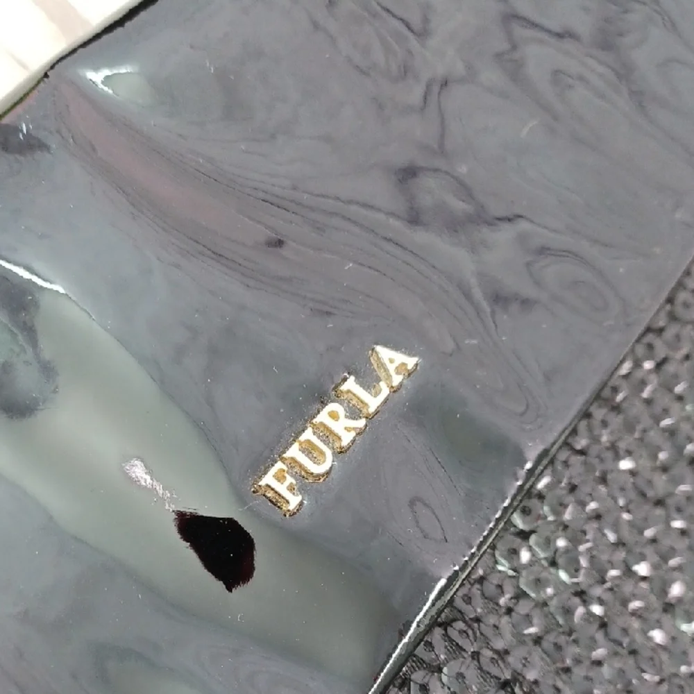 Furla Shimmering Black Sequin Clutch